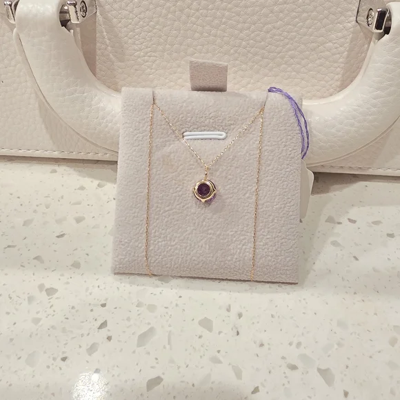 ๐๐ถ18K Real Gold Amethyst Necklace๐ถ๐ - Picture 2 of 2